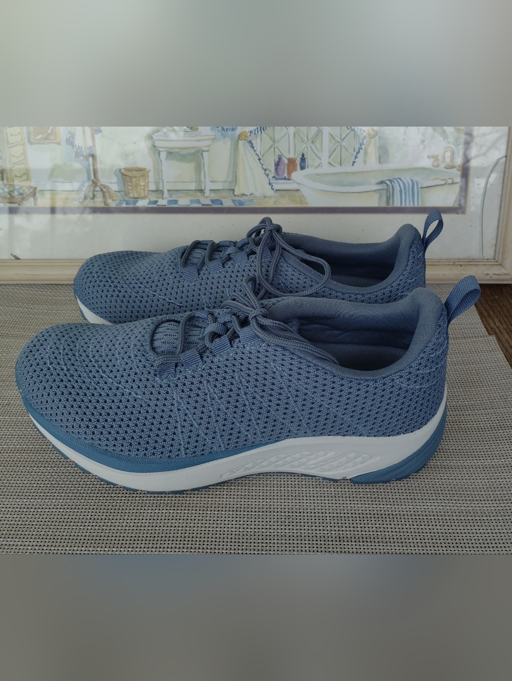 Propet "Tour Knit" Denim Knit Walking/Casual Shoes. Wide Width. Size 8EE.